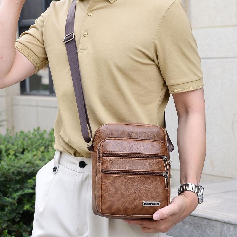 Men's PU Leather Crossbody Sho - Leather Work Bag Men ulasan dan harga