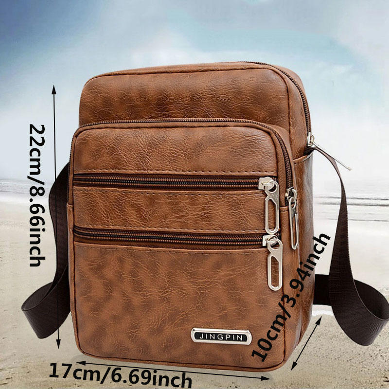 Men's PU Leather Crossbody Sho - Leather Work Bag Men ulasan dan harga