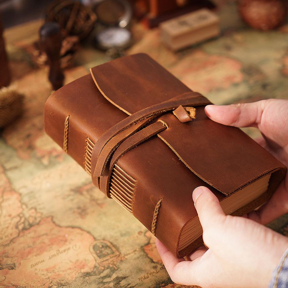 Handmade Leather Notebook Brow - Leather Work Notebook ulasan dan harga
